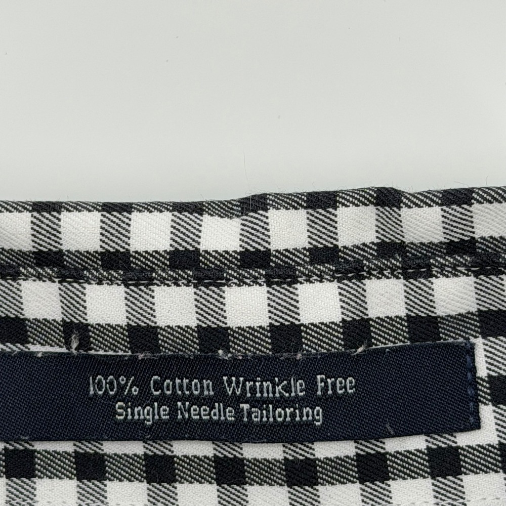 The Shirt Shop Mens Large Gingham Button Down Shirt Long Sleeve Embroidered A - Picture 10 of 13